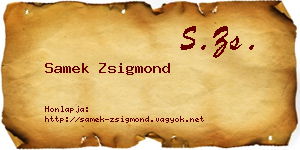 Samek Zsigmond névjegykártya